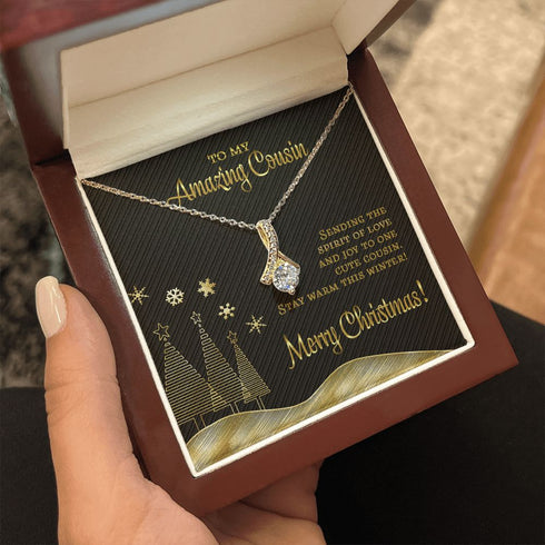 Christmas Gift to My Amazing Cousin Petite Ribbon Necklace